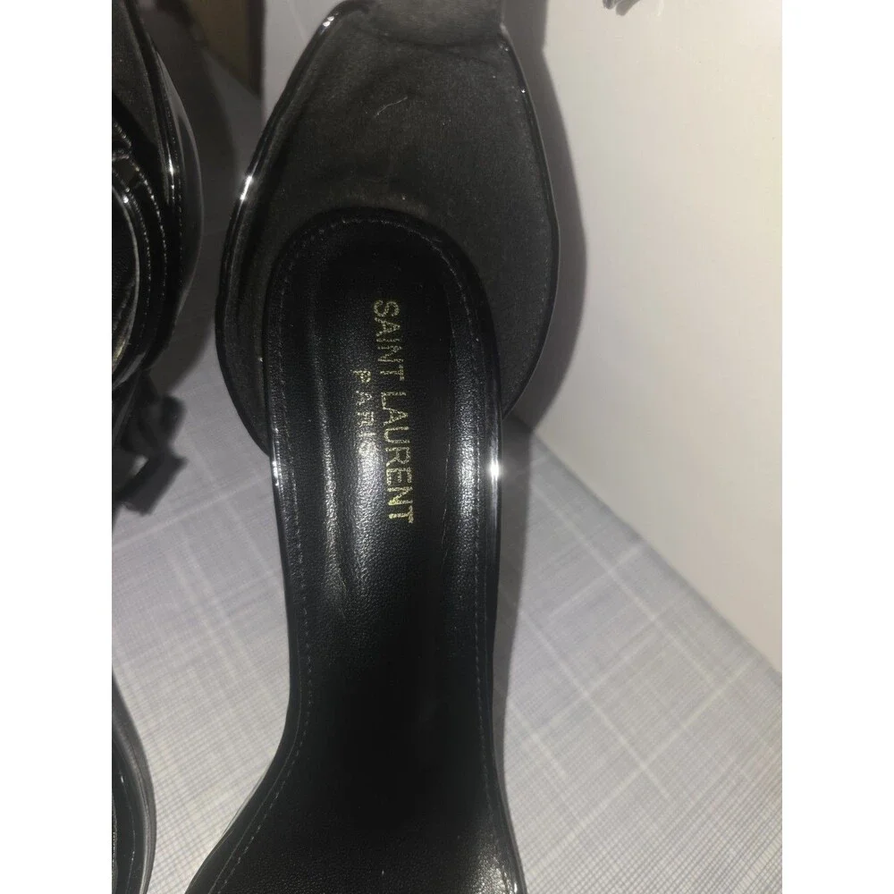 Yves Saint Laurent Opyum Black Patent Leather Sandals W 9 - Picture 6 of 12